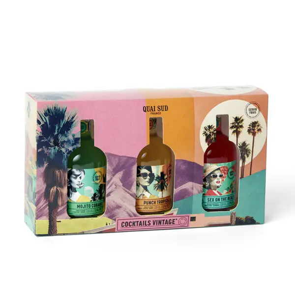 Vintage Trio Box Punch Mojito Punch Tropical Sex On The Beach  