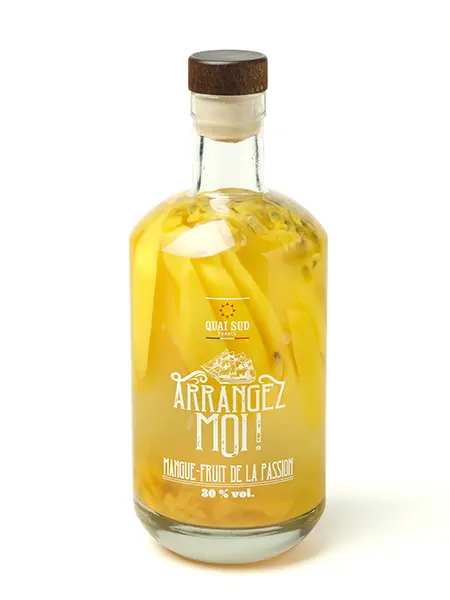Rhum arrangé mangue passion bouteille tête de mort bio 70cl - Distillerie  Tribaldi - Les Grands Gourmands