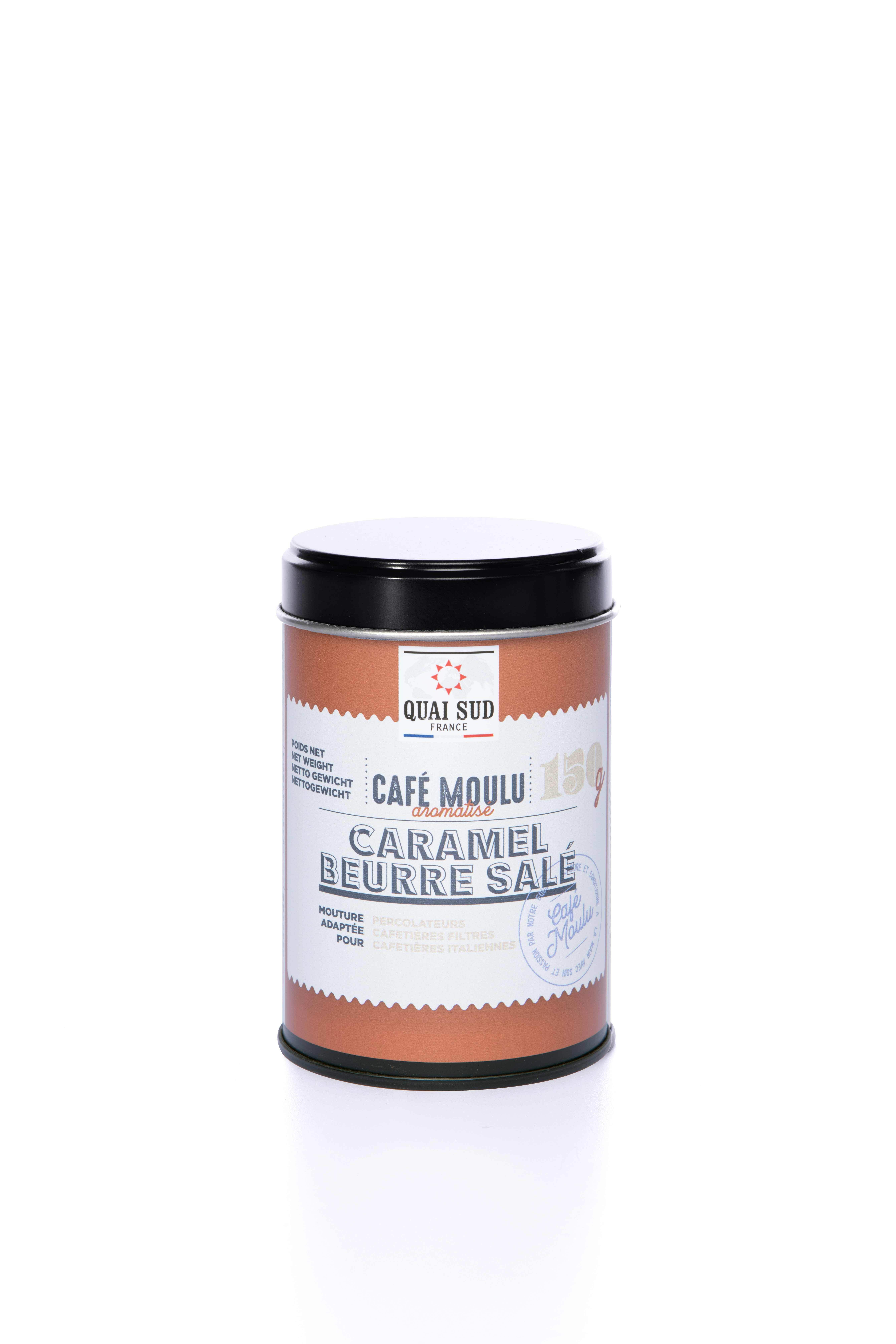 Café moulu 100% arabica aromatisé caramel beurre salé – Quai Sud