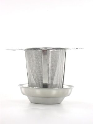 Stainless steel strainer infuser + drip bowl Quai Sud