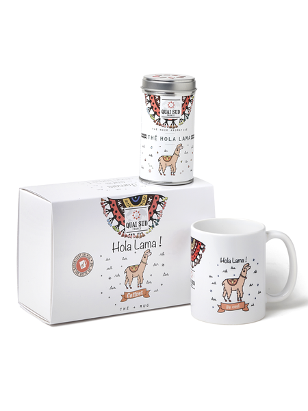 Coffret thé noir Hola Lama aromatisé coquelicot et son mug